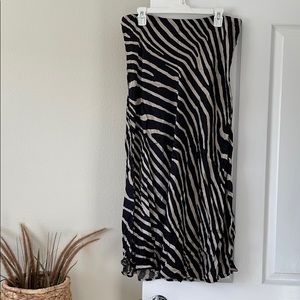H&M Midi Zebra Print Skirt
